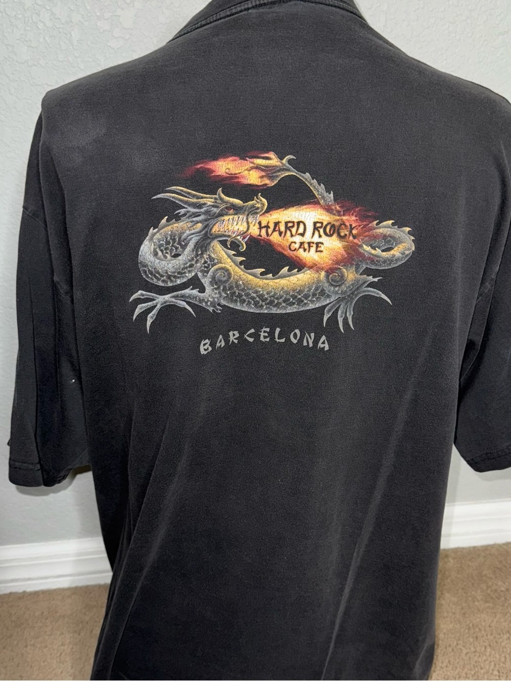 Hard Rock Cafe Barcelona black Shirt cotton XL vintage VTG
